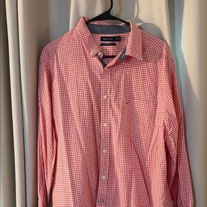 Nautica Men's Pink Gingham Button Down Shirt